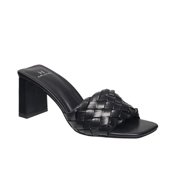 Halston woven  black block heel shoes - Picture 8 of 8